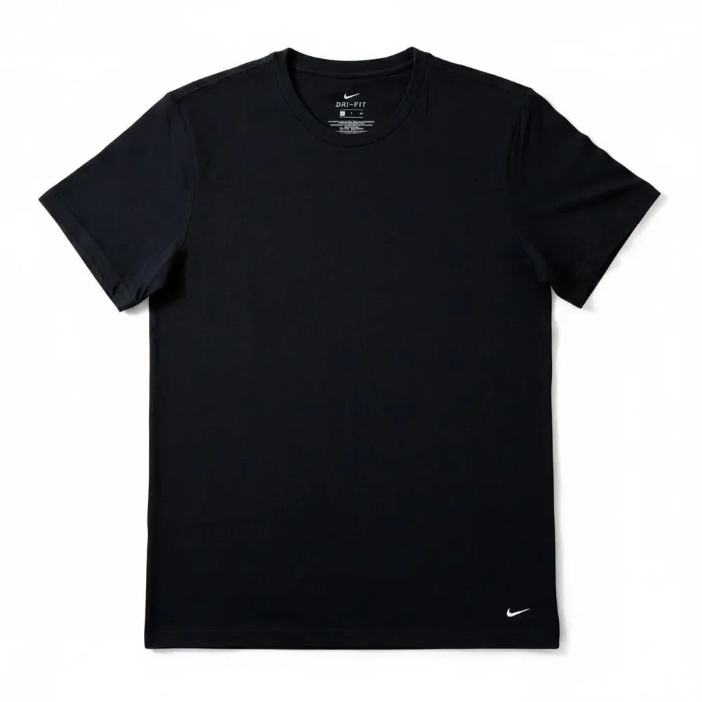 Nike Mens Dri Fit Short Sleeve Crew Neck T-Shirt Black Size Small Activewear New